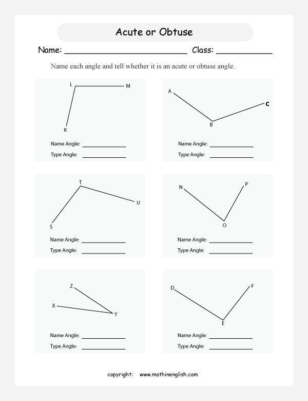  angle properties geometry math worksheets for primary math class 