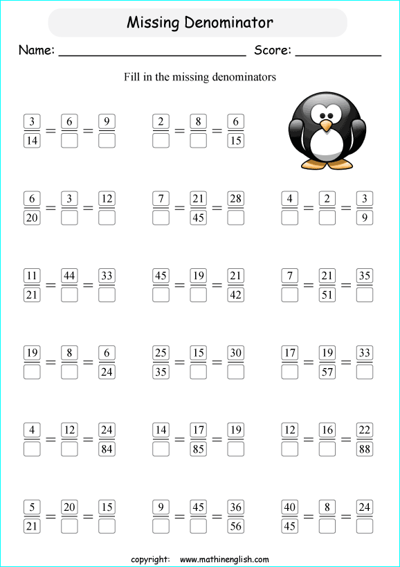 printable equivalent and like fractions worksheets for kids in primary and elementary math class 