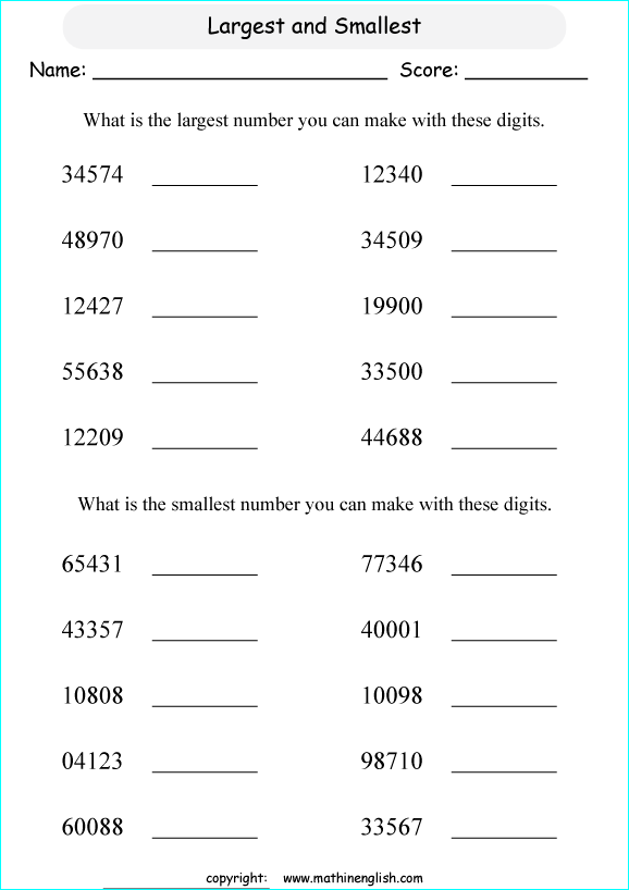 Use the 5 digits to make the greatest and smallest number you can