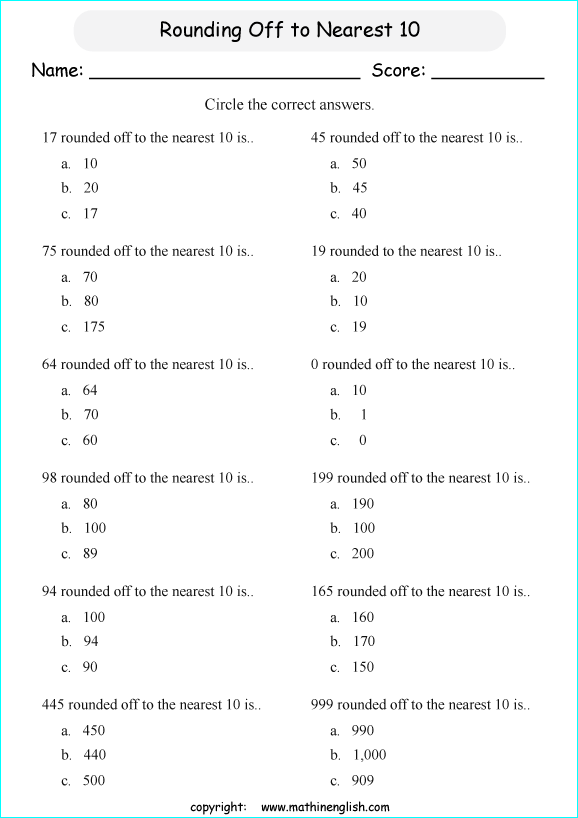 Answer these multiple choice question of numbers rounded off to the