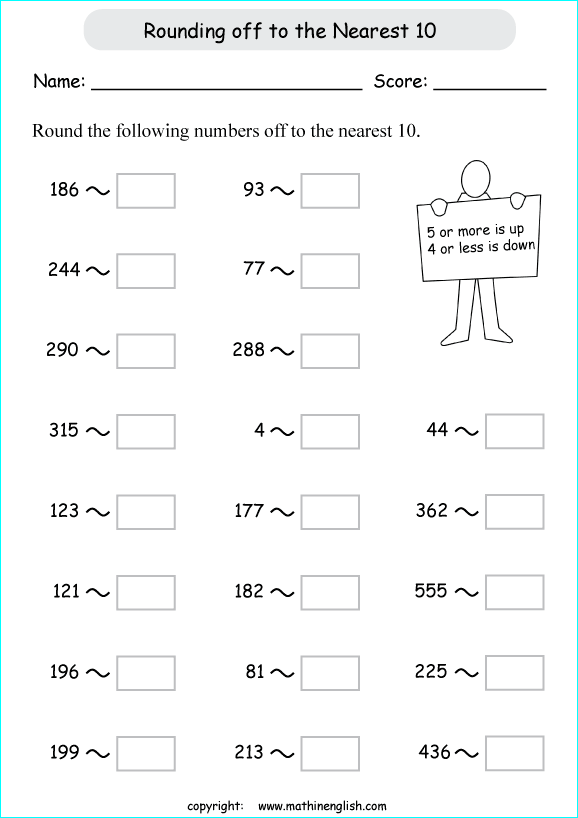 Rounding 2 And 3 Digit Numbers Worksheet