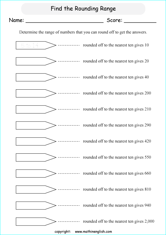 printable math rounding off the nearest 10 worksheets for kids in primary and elementary math class 