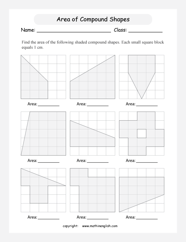 area and perimeter in compound shapes worksheets for primary math  