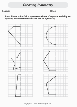 Math Geometry worksheets for primary math students in school, tutoring