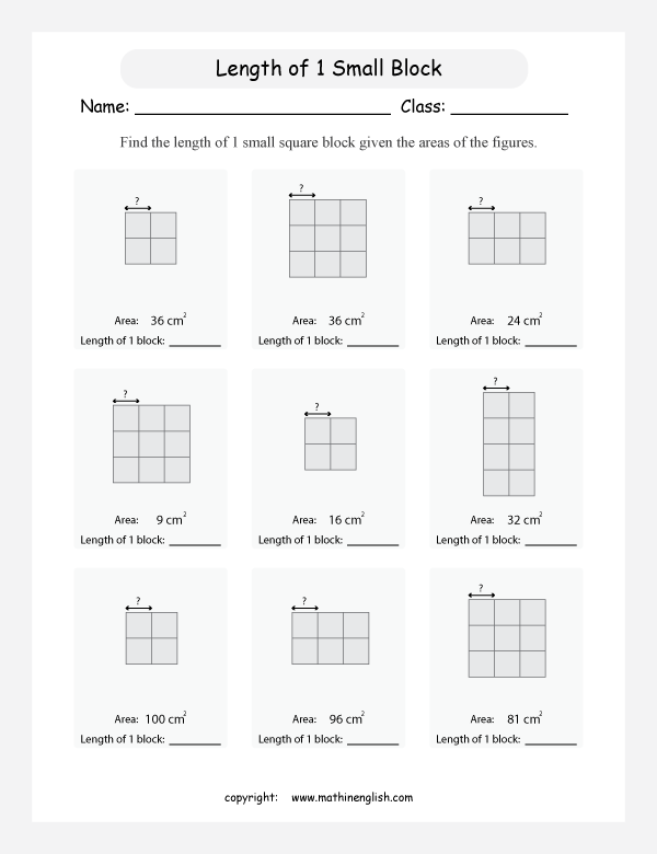 area and perimeter in squares and rectangles worksheets for primary math  