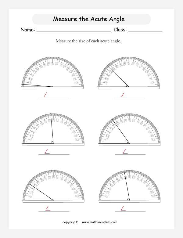 drawing and measuring angles geometry math worksheets for primary math class 