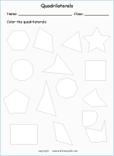 polygon shapes geometry math worksheets for primary math class 