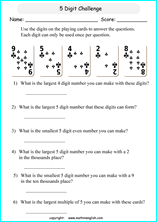 printable math place value of 5 digit number worksheets for kids in primary and elementary math class 
