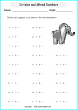 printable improper and mixed fractions worksheets for kids in primary and elementary math class 
