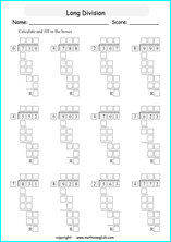printable 3 digit long division worksheets for kids in primary and elementary math class 