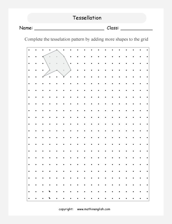 tessellation geometry math worksheets for primary math class 