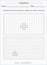 tessellation geometry math worksheets for primary math class 