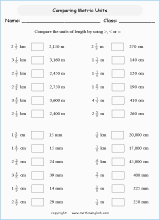 length conversion metric units worksheets for primary math  