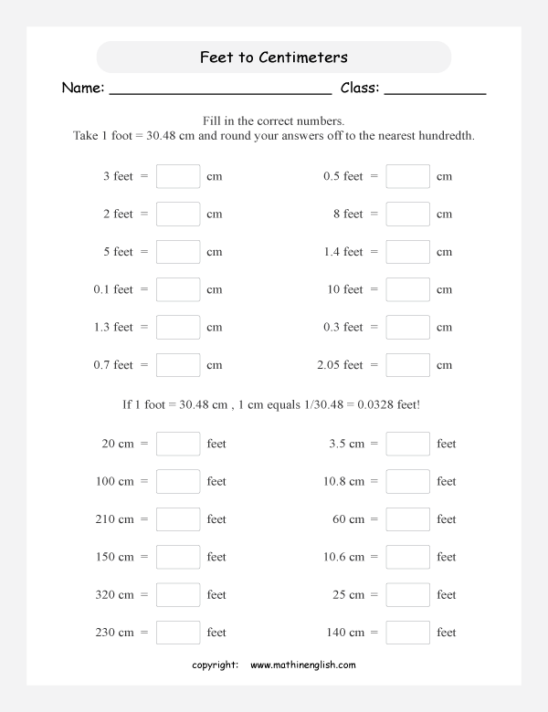 Metric And Imperial Units Worksheet