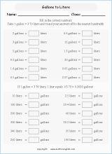 conversion of metric and US units of volume and capacity worksheets for primary math