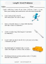length and height word problem worksheets for primary math  