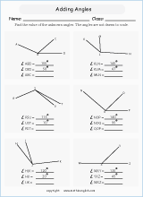  angles on lines geometry math worksheets for primary math class 