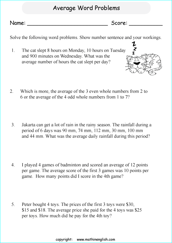 Read And Solve These Challenging Math Average Word Problems Suited For Grade Levels 5 And 6 