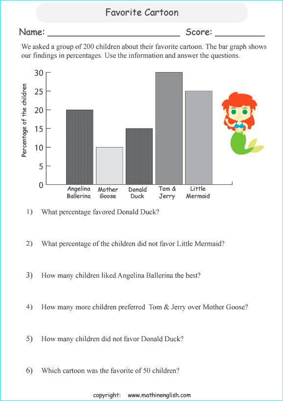 worksheets with bar graphs for primary math students