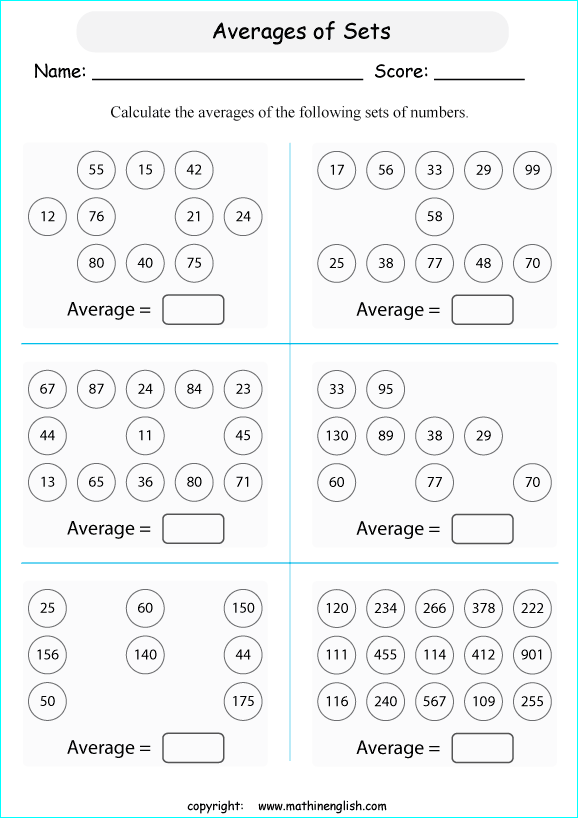Sets Of Numbers Worksheet