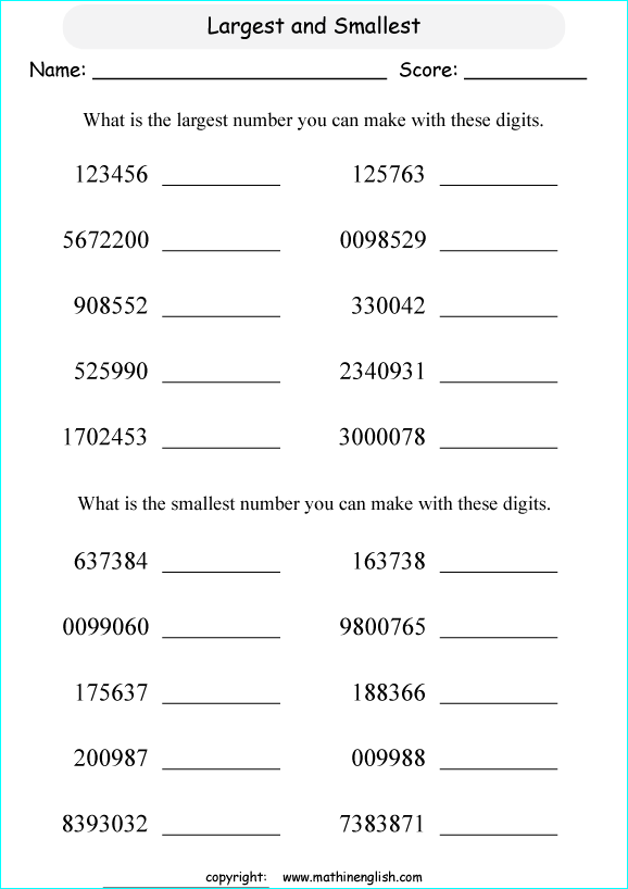 printable math place value of big number worksheets for kids in primary and elementary math class 