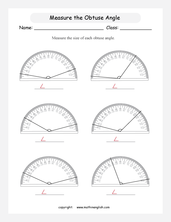 drawing and measuring angles geometry math worksheets for primary math class 