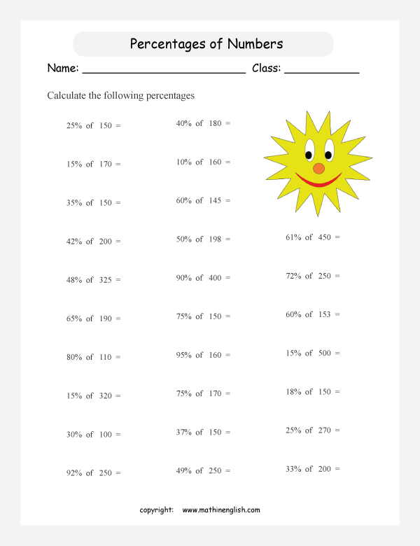 Calculate the percentage of numbers up to 1,000. Grade 5 percentage