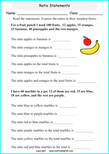 fiding ratios math worksheets for grade 1 to 6 