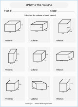 volume capacity geometry math worksheets for primary math class 