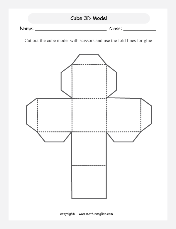 3d shapes and nets geometry math worksheets for primary math class 