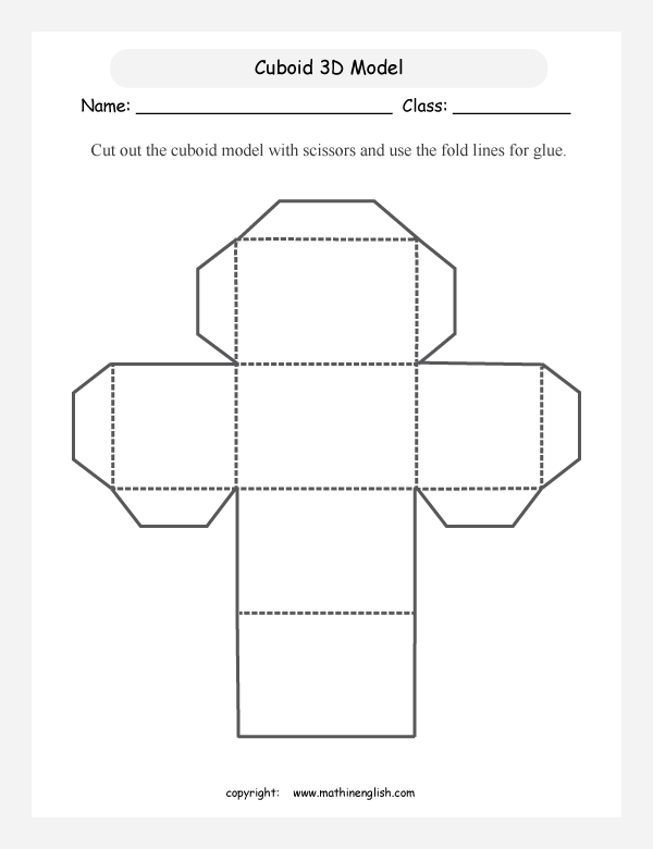 3d shapes and nets geometry math worksheets for primary math class 