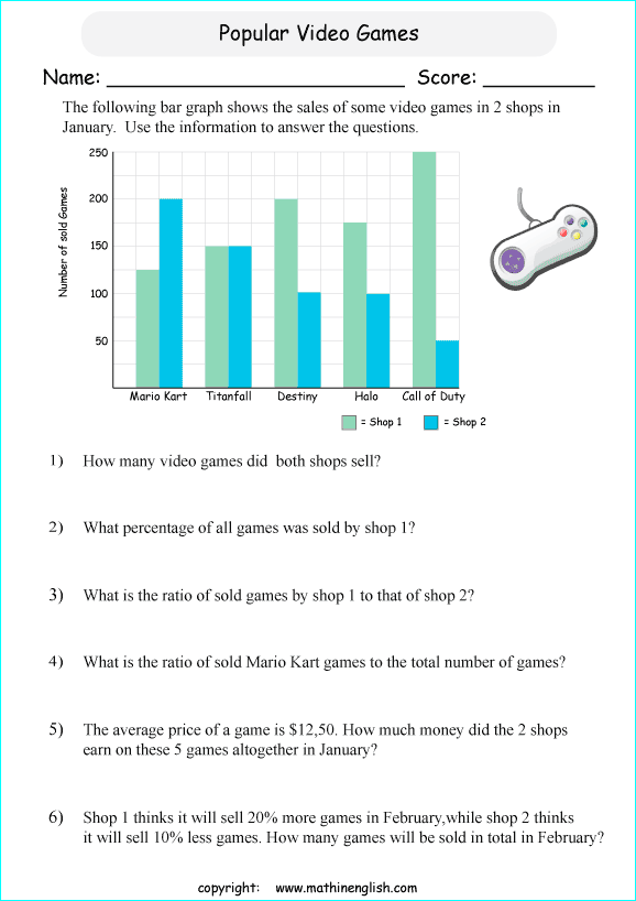 worksheets with bar graphs for primary math students