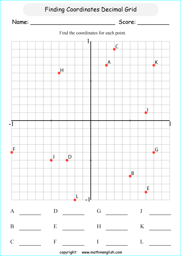 plotting points worksheets for primary math students