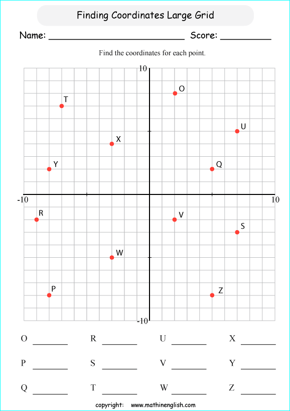 plotting points worksheets for primary math students