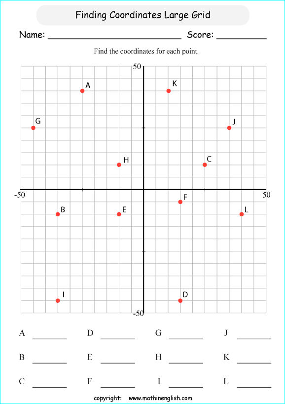 plotting points worksheets for primary math students