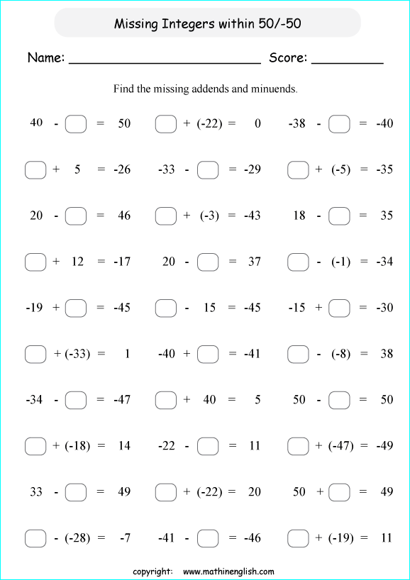 find-the-missing-integers-in-these-addition-sentences-great-math-worksheet-for-grade-6-math