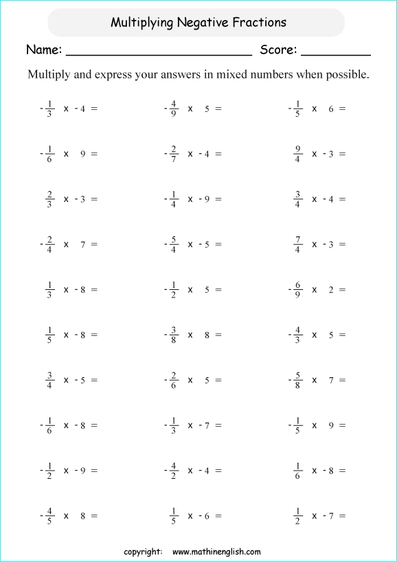 printable multiplying fractions worksheets for kids in primary and elementary math class 