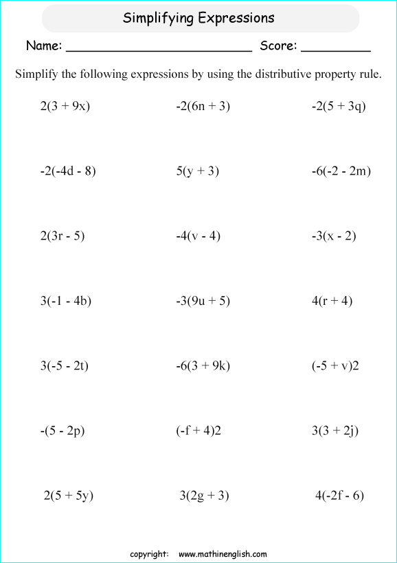 simplify-these-expressions-using-the-distributive-property-great-basic-algebra-worksheet-for