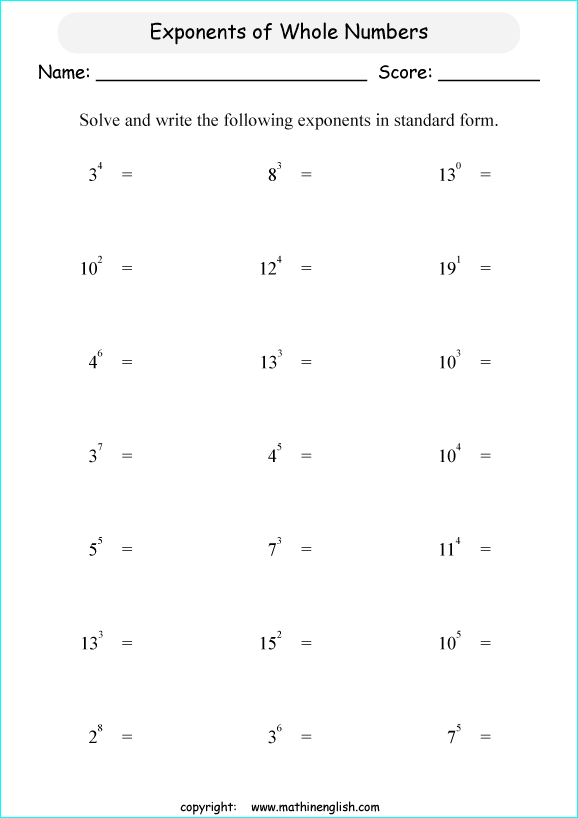 math-worksheet-with-exponents-of-whole-numbers-find-the-value-of-the-exponents-up-to-the-power