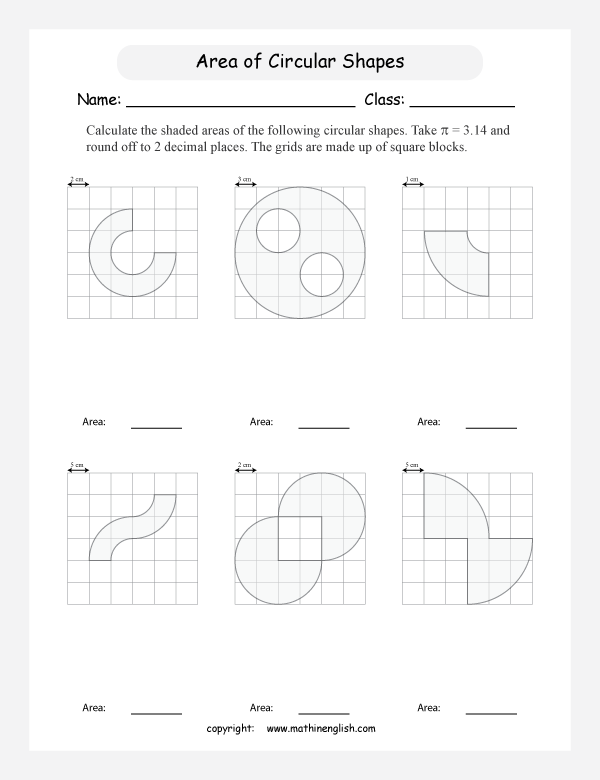 circle properties worksheets for primary math  