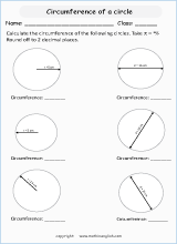 circle properties worksheets for primary math  