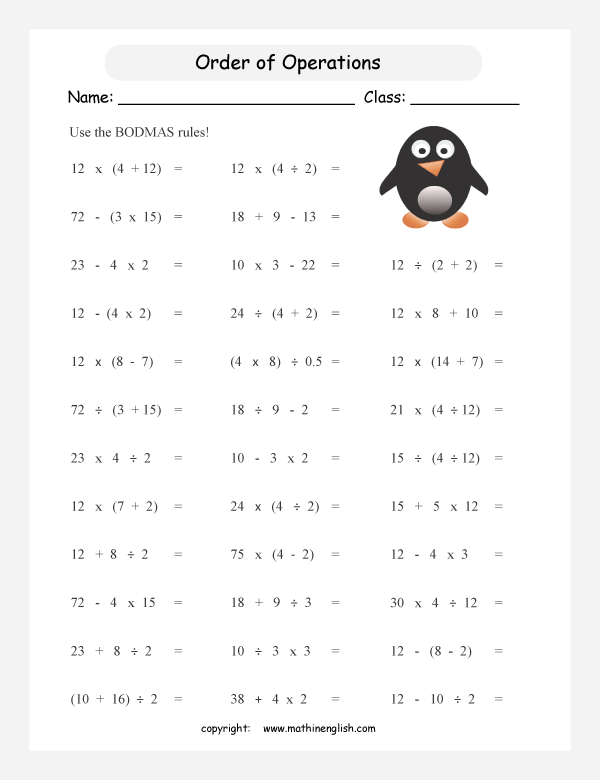 Use The BODMAS Rules To Solve The Equations With Negative Numbers And Brackets 