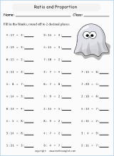 simplifying ratios math worksheets for grade 1 to 6 