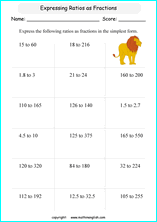 finding ratios math worksheets for grade 1 to 6 