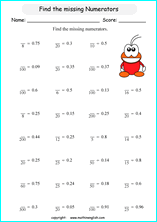 decimal into fractions worksheets for grade 1 to 6 