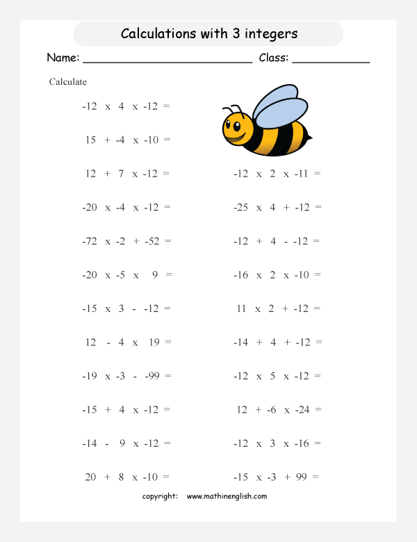 understanding-integers-worksheet