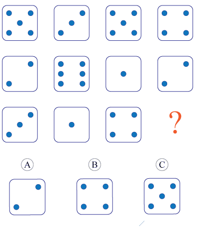 printable IQ puzzle with dice for kids