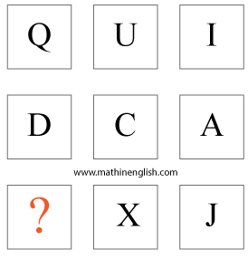 printable  Letter alphabet logic puzzle