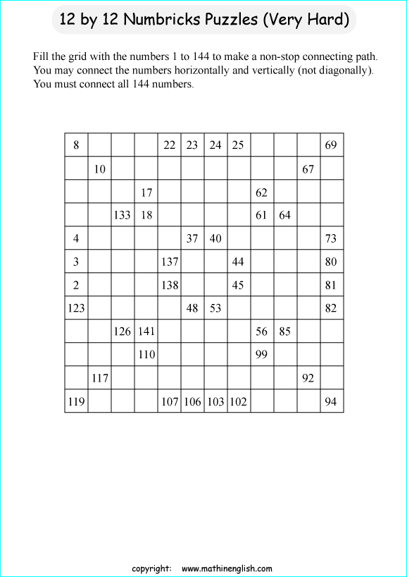 Printable math, logic and number puzzle for kids to boost math skills