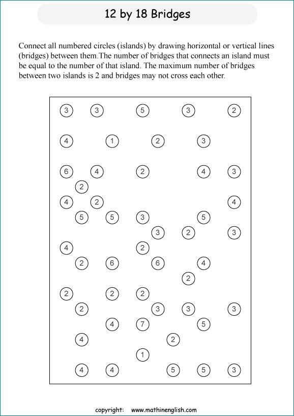 Printable math, logic and number puzzle for kids to boost math skills